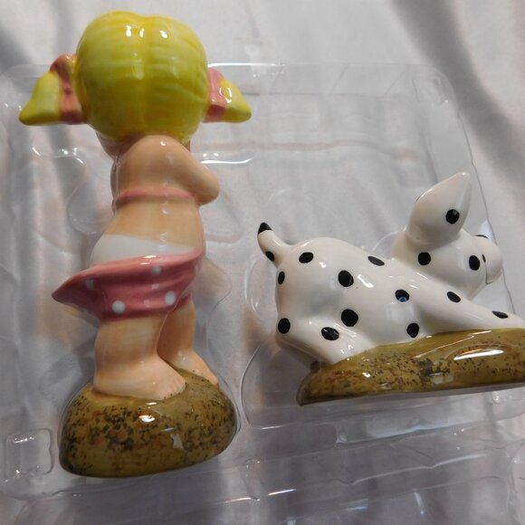 One Hundred Eighty Degrees Dog and Girl Magnetic Salt & Pepper Shakers - Picture 3 of 11